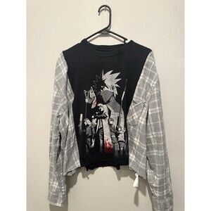 Reworked Upcycle Grunge Oversize Naruto Kakashi Hatake  One of a Kind Top L/XL